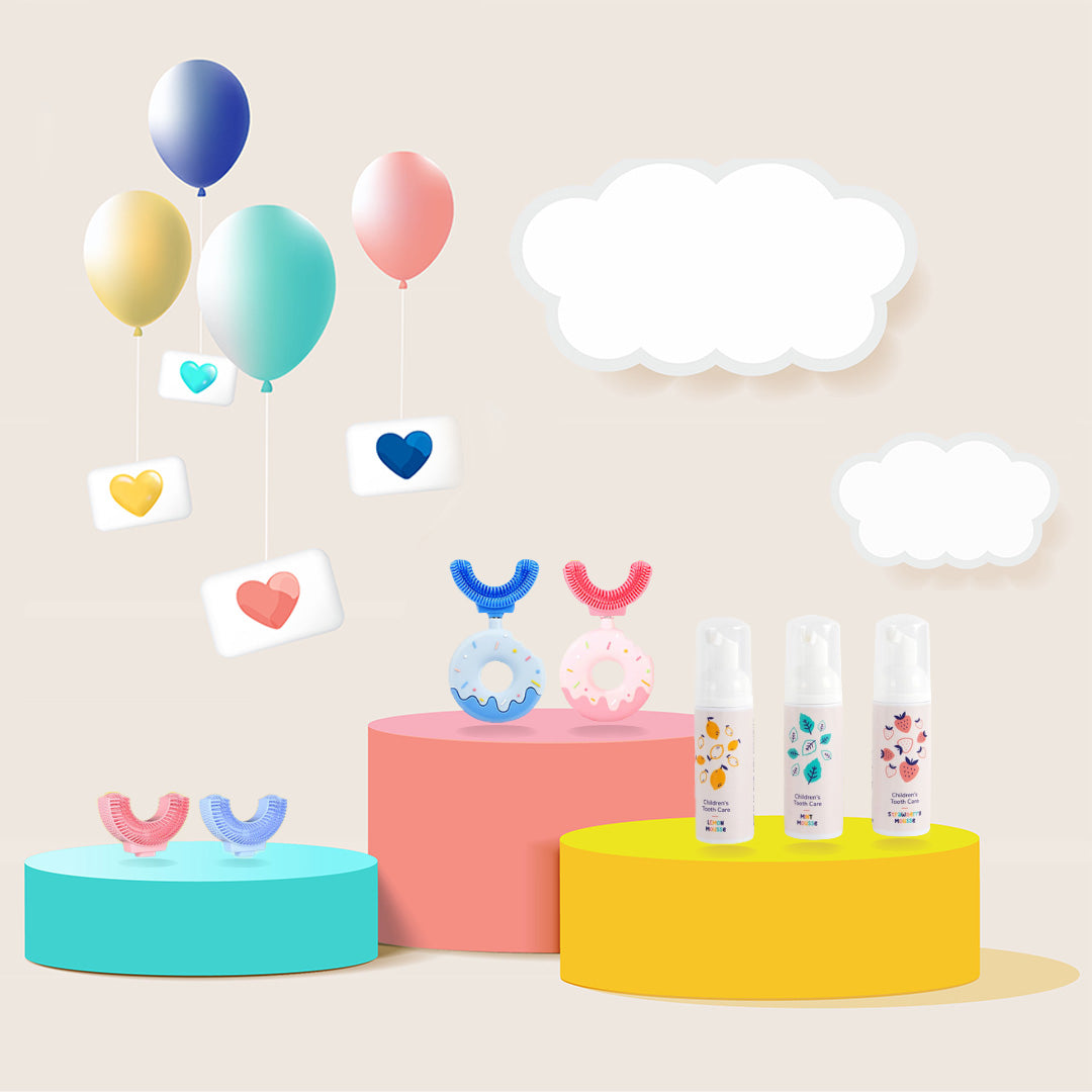 Belli Denti® rojstni set z voščilnico - ščetka, pasta, podaljšek